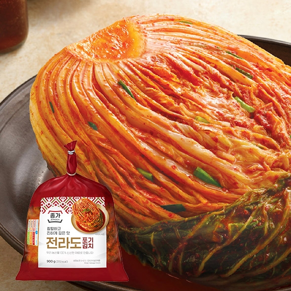 종가 전라도 포기김치 900g(비닐)