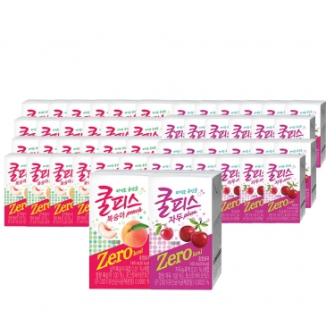 동원 쿨피스 제로 140ML 복숭아24개+자두24개 총48개 (무배) 쿨피스제로  음료수 sh